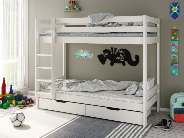 nora bunk bed white with drawers