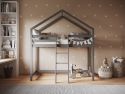 Flair Furnishings Nook House Midsleeper bed in white or grey with central ladder solid pine