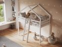 Flair Furnishings Nook House Midsleeper bed in white or grey with central ladder solid pine