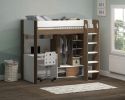 Flair Hampton High Sleeper With Optional Desk - White & Walnut