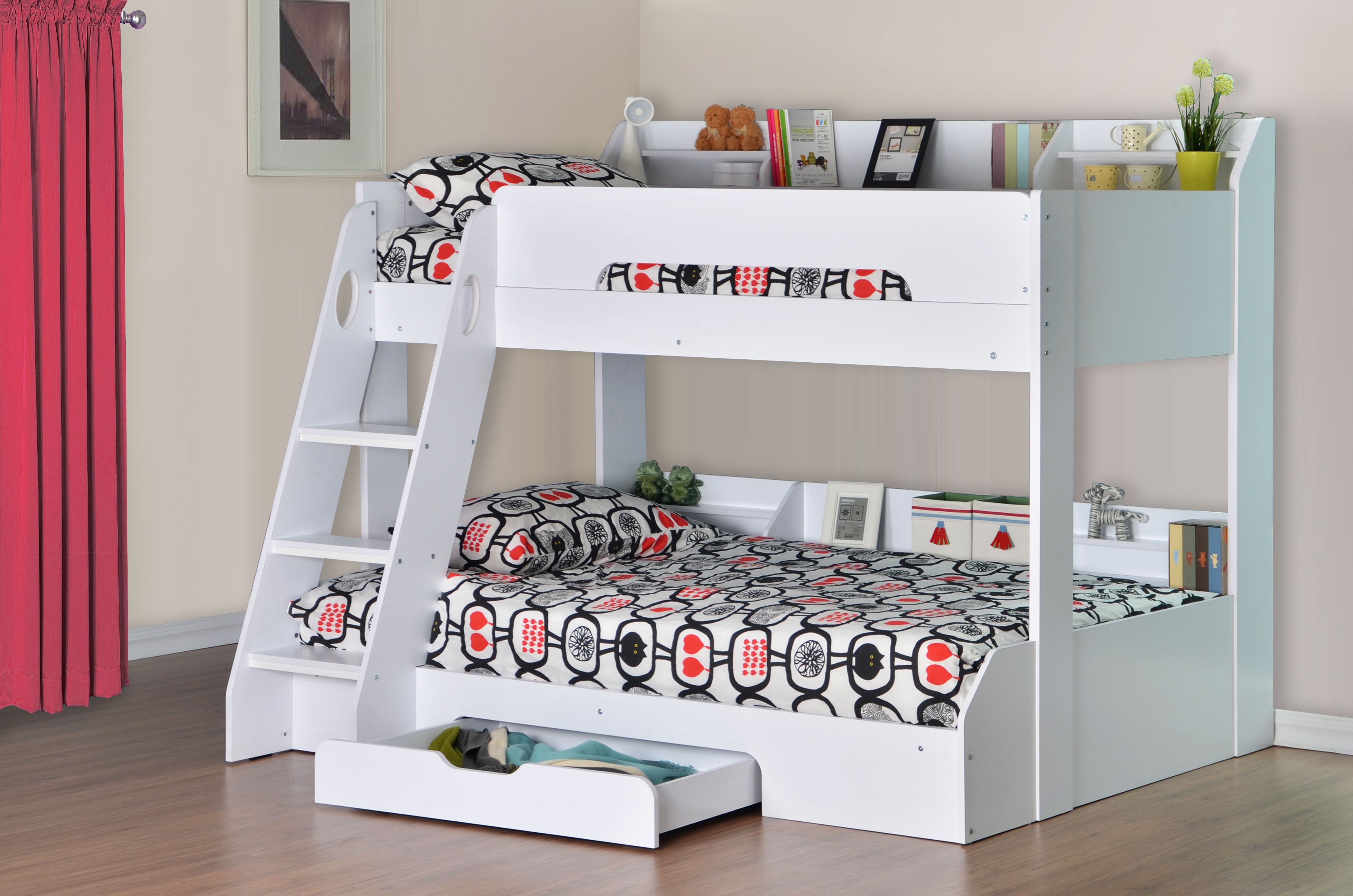 Flair Furnishings Flick Triple Bunk Bed, Triple Bunk Beds With Steps