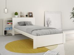 juno bookcase headboard single bed white