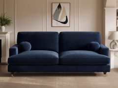 SOLACE+CO Addison 3 Seater Blue Velvet Sofa