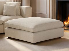 SOLACE+CO Asher Footstool Beige Boucle