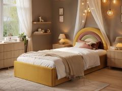 Flair Ava Single Velvet Ottoman Bed