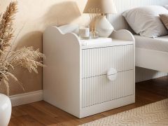 Flair Calista 2 Drawer Cloud Detail Ribbed Bedside Table