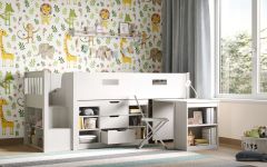 Flair White Charlie Mid Sleeper Set With Storage And Desk

