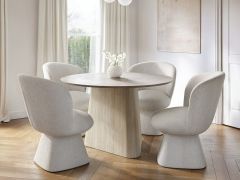 SOLACE+CO Elin Dining Table with Aiko Chairs Set of 4
