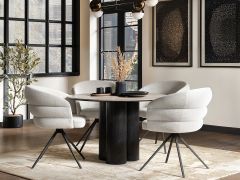 SOLACE+CO Deko Dining Table Black with Eira Chairs Set of 4