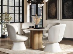 SOLACE+CO Deko Dining Table Oak with Aiko Chairs Set of 4