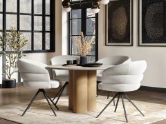 SOLACE+CO Deko Dining Table Oak with Eira Chairs Set of 4