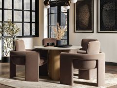 SOLACE+CO Deko Dining Table with Dakota Chairs Set of 4