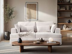 SOLACE+CO Drew 2 Seater Sofa Cream Chenille