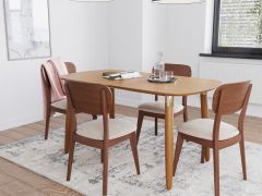 edelweiss ash and brass dining table