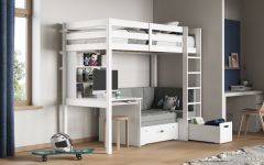 Noomi Eino White Highsleeper With Futon Sofa And Desk (FSC-Certified)
