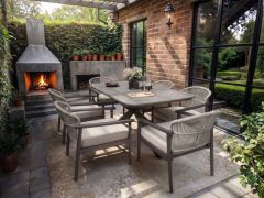 Solace+Co Eliza outdoor dining table and chairs set with 6 seats