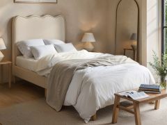 Flair Ellis Single Fabric Bed with Cloud Headboard