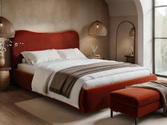 SOLACE+CO Ember Ottoman Bed Orange Velvet