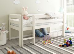Noomi Solid Wood Shorty Midsleeper Full Set White (FSC-Certified)
