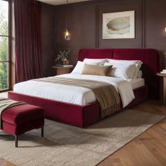 SOLACE+CO Lena Velvet Ottoman Bed