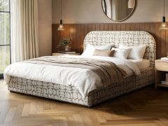 Flair Alba Jacquard Pattern Ottoman Bed Beige Chenille