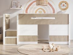 Flair Luca Mid Sleeper with 3 Drawers Chest Pair Ribbed