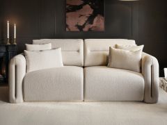 SOLACE+CO Mabel 3 Seater Sofa Beige Chenille
