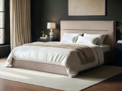 SOLACE+CO Nela Ottoman Bed Woven Fabric Beige