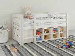 Noomi Shorty Midsleeper Cube Storage Set White (FSC-Certified)