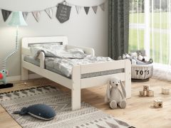 Toddler starter wood bed white