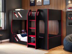 Recoil Shuttle Gaming Bunk Bed Black & Red