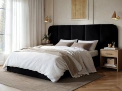 SOLACE+CO Sienna Hotel Ottoman Bed Black Velvet