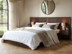 SOLACE+CO Taylor Hotel Ottoman Bed with Side Tables Walnut