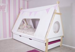 Flair White And Oak Teepee Tent bed with trundle