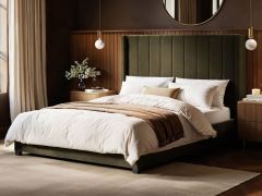 Flair Tiggy Ottoman Bed with Winged Headboard Khaki Velvet