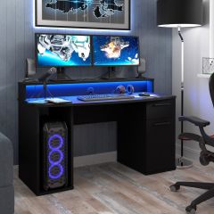 Flair Power Z Compact Gaming Desk With Colour Changing LED Lights