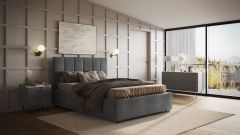 Flair Grey Waltz Fabric Ottoman Bed
