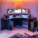 Recoil Quartz LED Corner Computer Gaming Desk