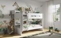 white interstellar bunk bed with shelves