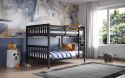 Tetrad small double bunk bed white grey solid wooden pine safety with side stepped ladder