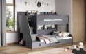 Grey bunk bed with storage