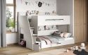 Slick triple bunk bed white