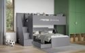Flair Stepaside Staircase L Shaped Bunk Bed with Storage in Grey