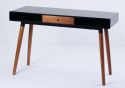 Flair Edelweiss Desk Walnut and Black constructed from mdf and rubber wood retro style sturdy metal frame