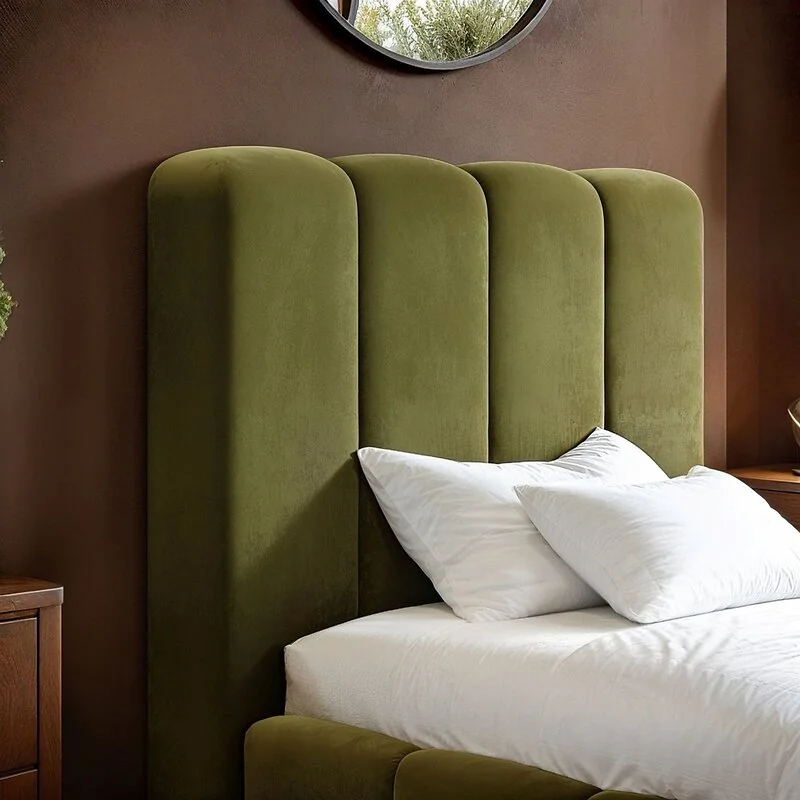 SOLACE+CO Emilie Single Ribbed Ottoman Bed Green Velvet image 4