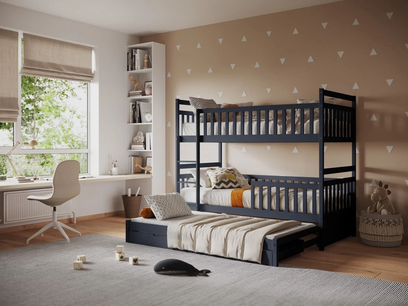 Flair Elvis Wooden Bunk Bed with Trundle & Drawers – view 9