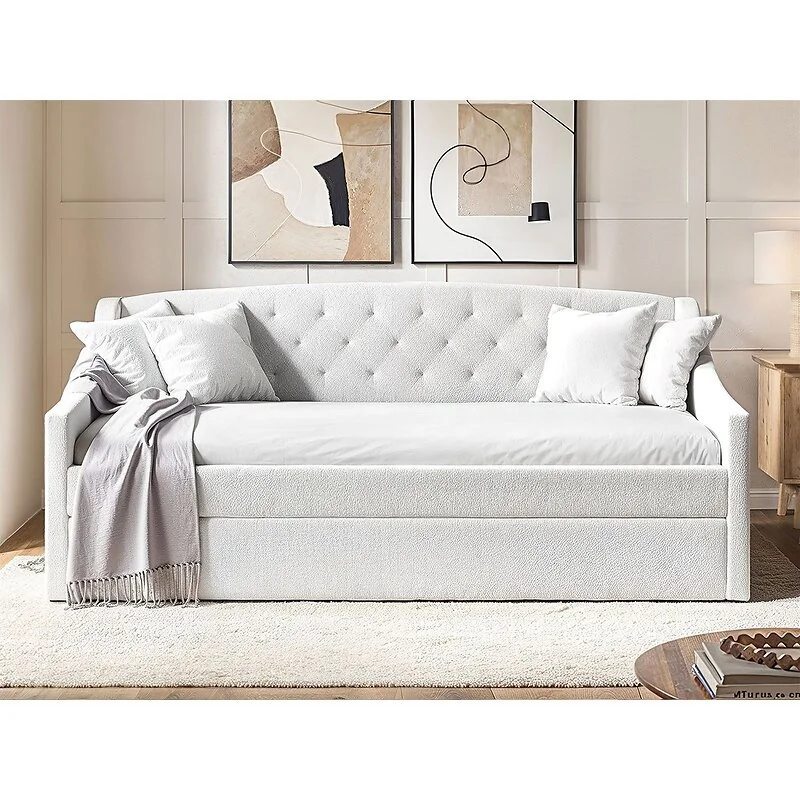 Flair Aurora Cream Boucle Daybed With Trundle image 2