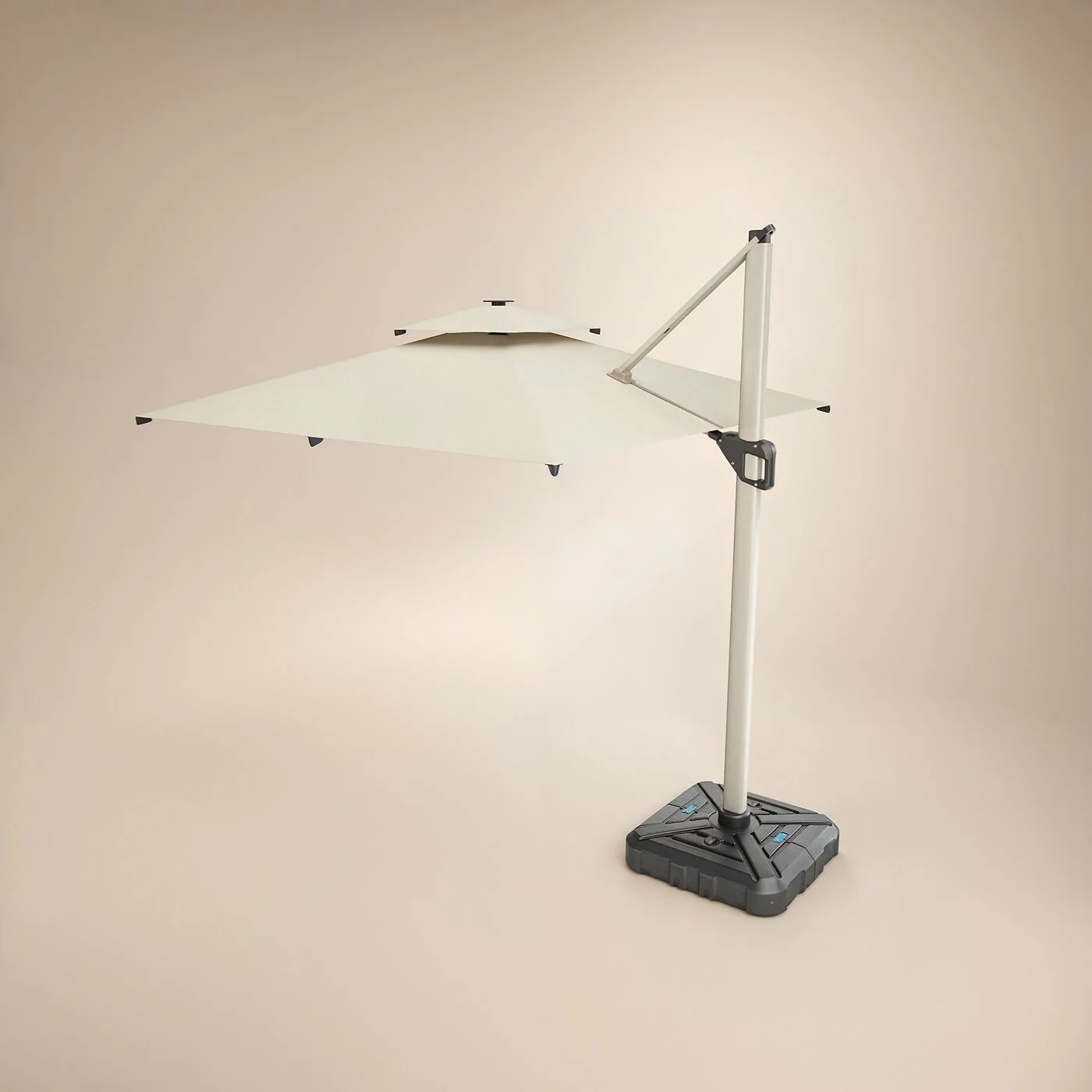 SOLACE+CO Soleil 3m Square Garden Parasol with Solar LED Lights Beige image 7