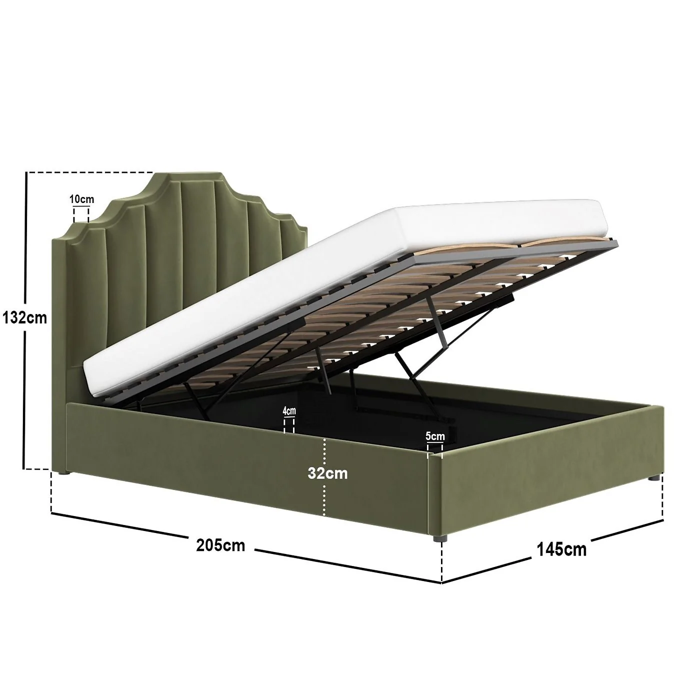 Flair Margot Ottoman Bed Green Velvet image 7