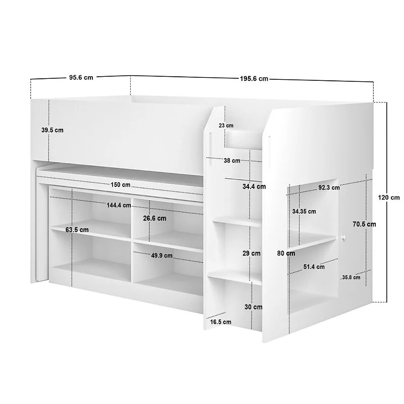 Flair Aiden Kids Cabin Bed with Desk & Storage – view 9